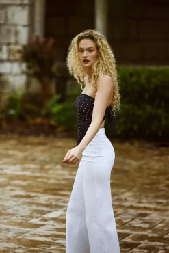 High waist straight jean