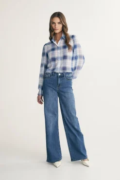 High waist straight jeans