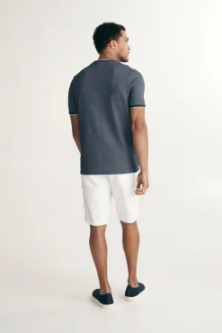 Jacquard t-shirt with rib detail