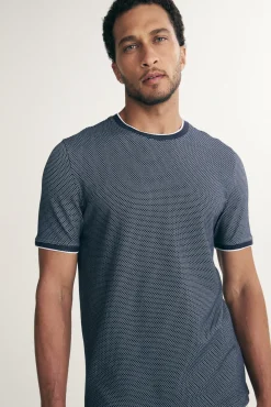 Jacquard t-shirt with rib detail