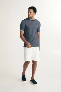 Jacquard t-shirt with rib detail