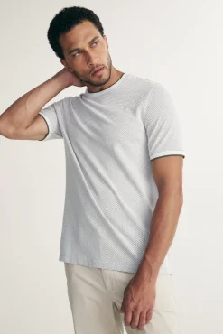 Jacquard t-shirt with rib detail