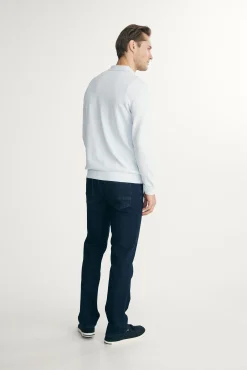 Knit striped polo