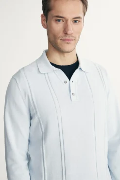 Knit striped polo