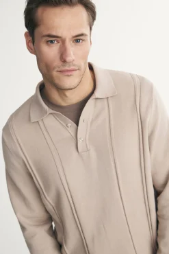 Knit striped polo
