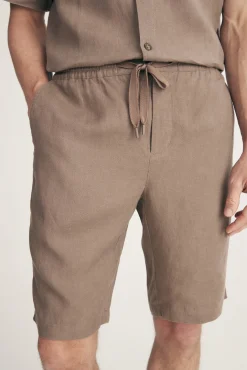 Linen bermuda with drawstring
