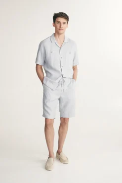 Linen bermuda with drawstring