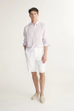 Linen bermuda with drawstring