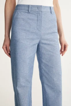 Linen pants with elastic back