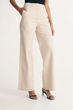 Linen pants with elastic back