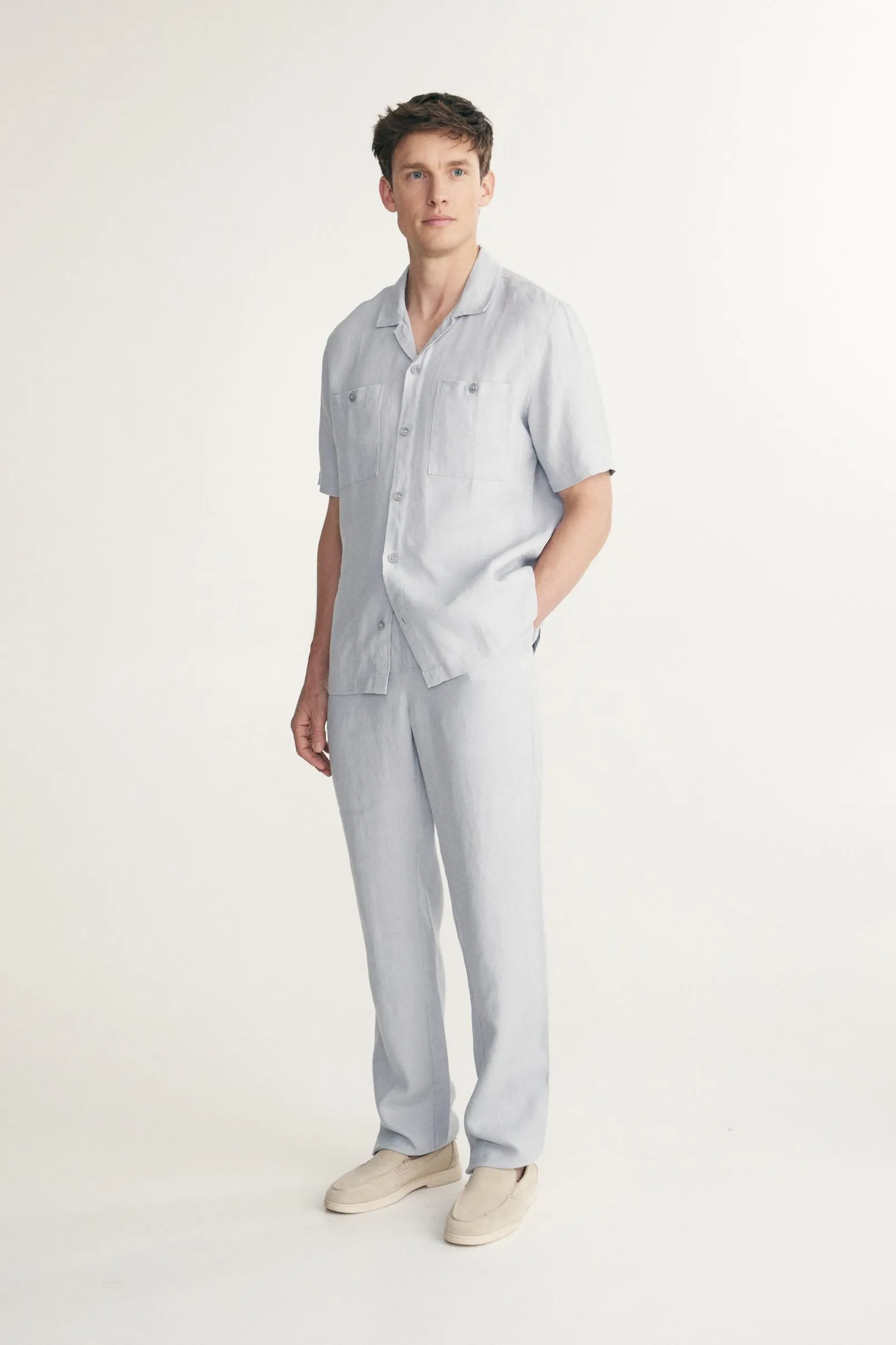 Linen pant with drawstring