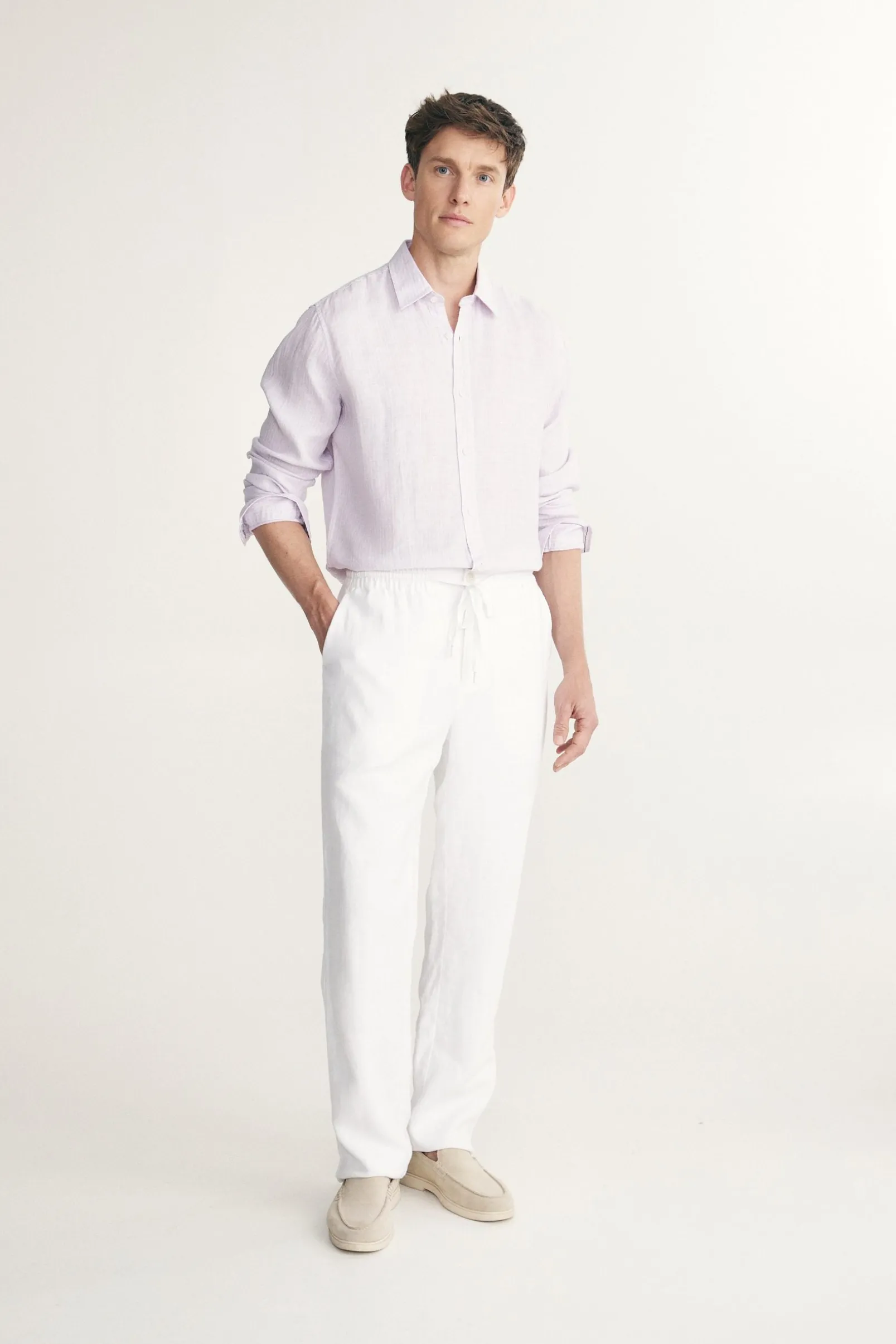 Linen pant with drawstring
