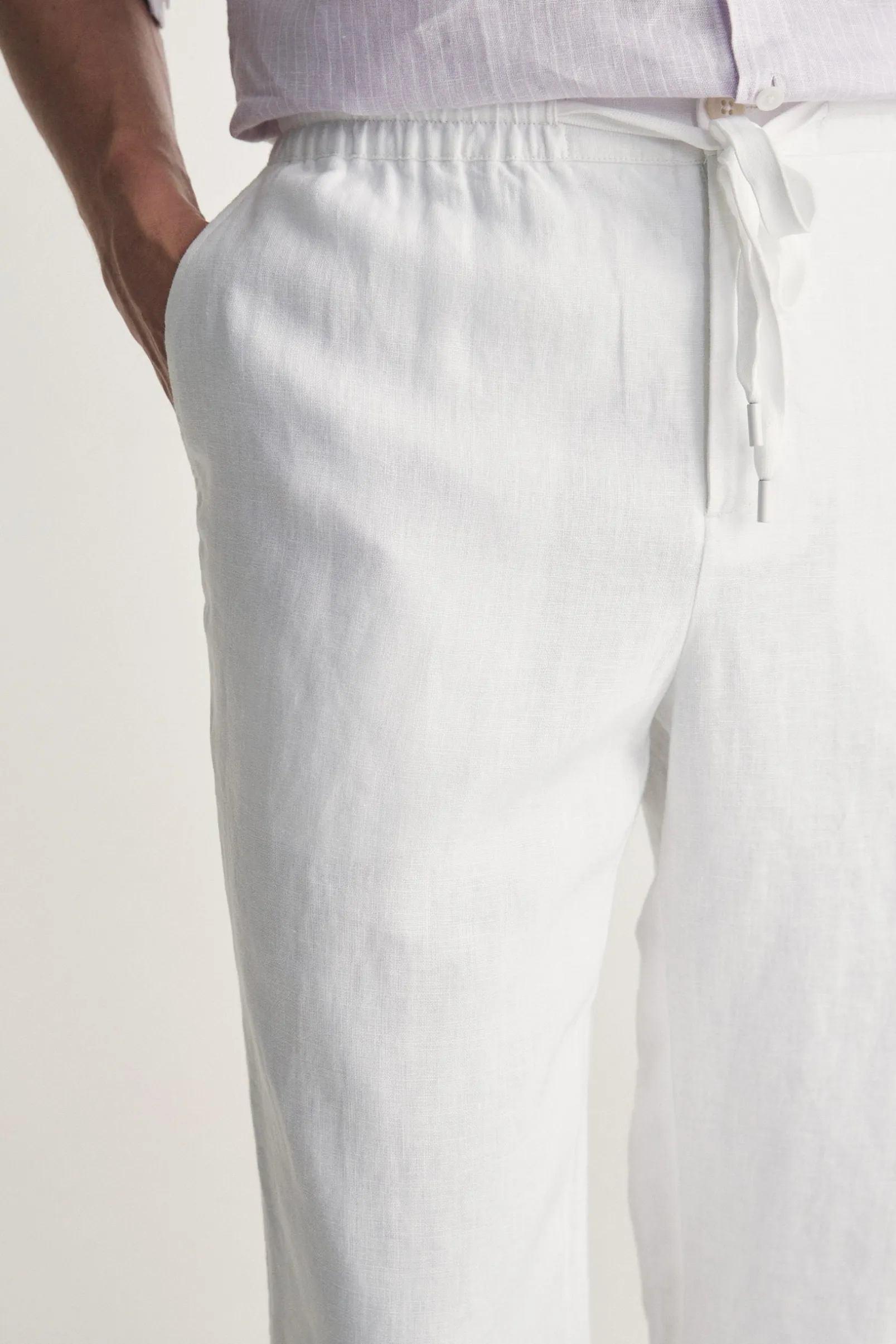 Linen pant with drawstring