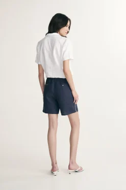 Linen shorts with elastic