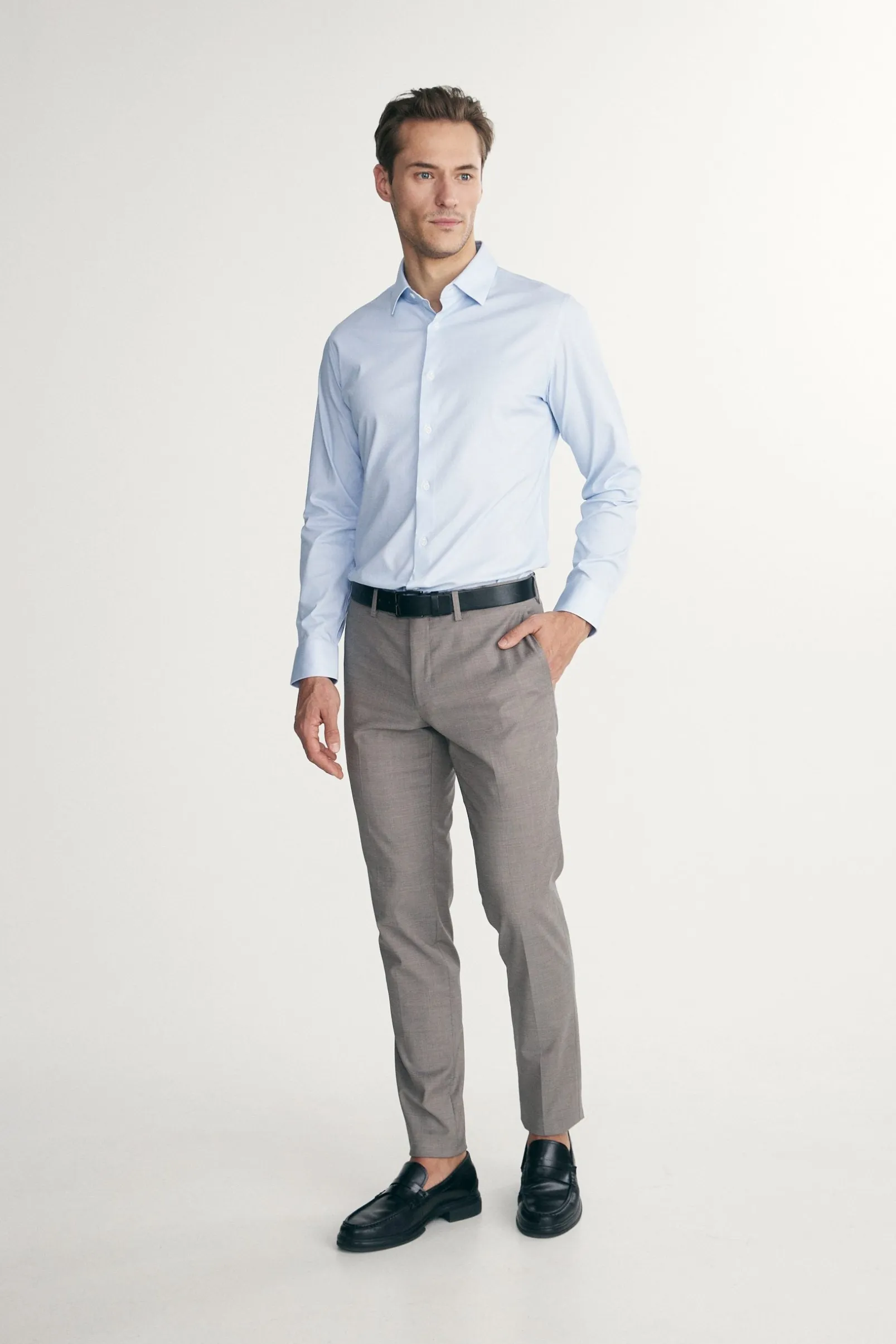 Micro pattern extra-fitted shirt