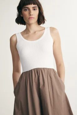 Mixed-material dress
