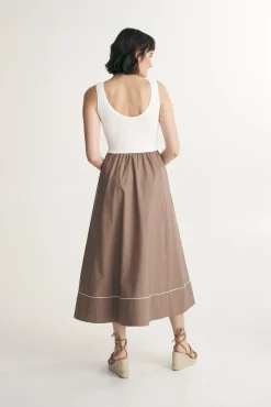 Mixed-material dress