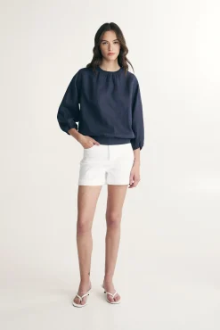 Oversized linen top