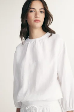 Oversized linen top