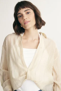 Oversized shirt with twisted front
