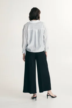 Oversized shirt with twisted front