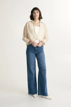 Oversized shirt with twisted front