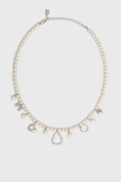 Pearl necklace with charms