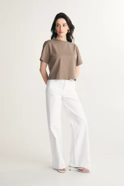 Pima cotton cropped t-shirt