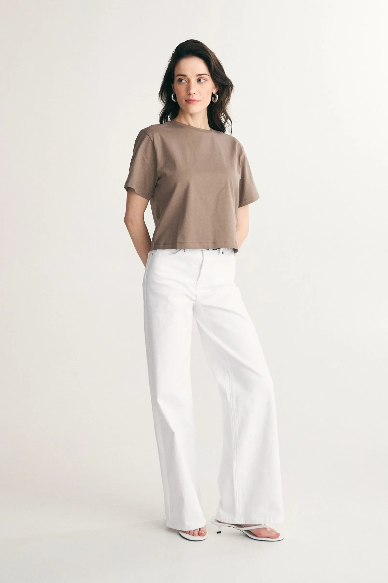 Pima cotton cropped t-shirt