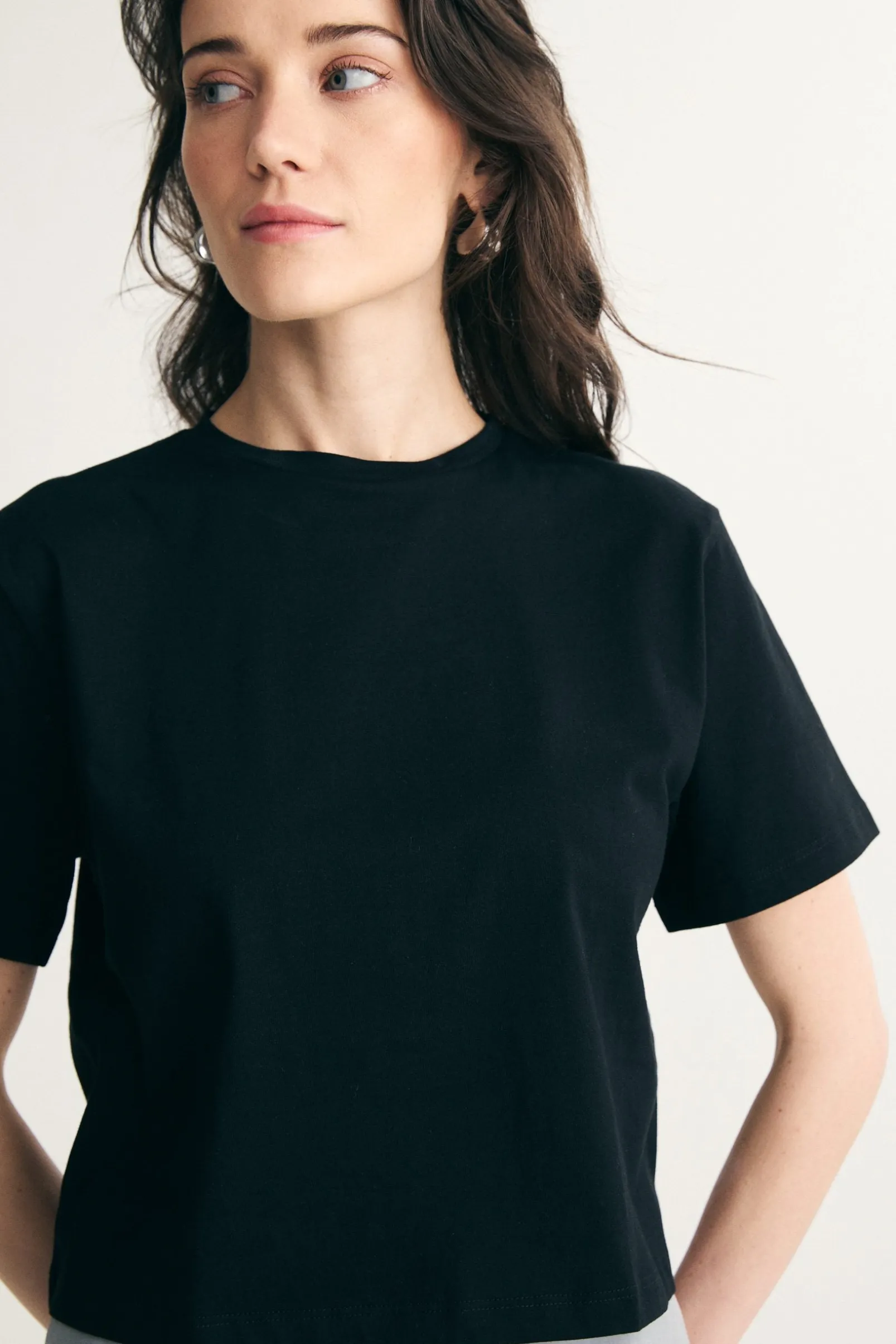 Pima cotton cropped t-shirt