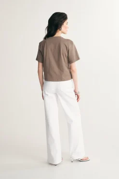 Pima cotton cropped t-shirt