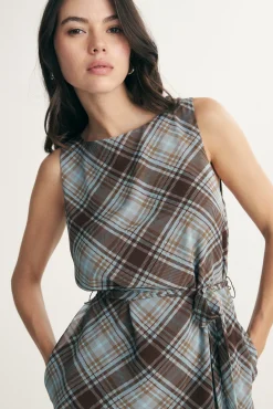 Plaid A line dress