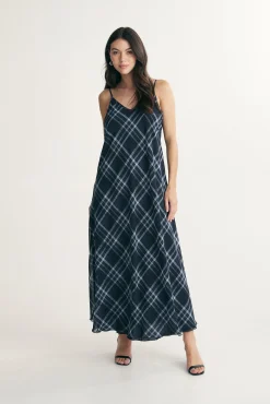 Plaid maxi dress