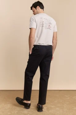 Pleated pant with elastic sides