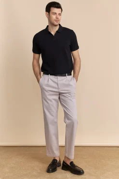 Pleated pant with elastic sides