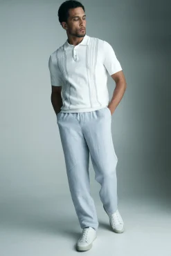 Pointelle stripes polo