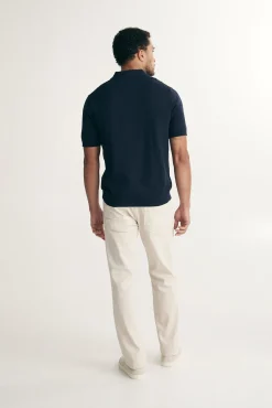 Pointelle stripes polo