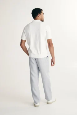 Pointelle stripes polo