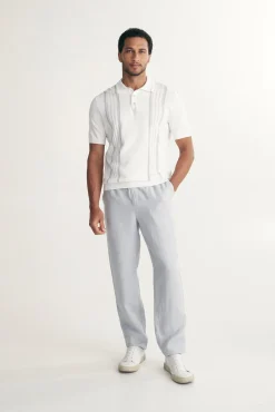 Pointelle stripes polo