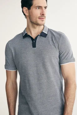Polo with textured rib