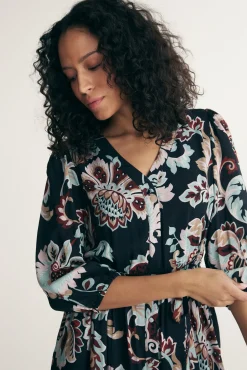 Printed fluid dress