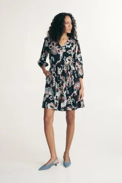 Printed fluid dress