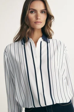Printed shirt with drawstring