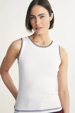 Racer back rib sweater