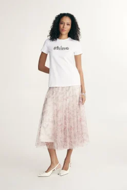 Regular fit t-shirt with rhinestones