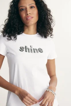 Regular fit t-shirt with rhinestones