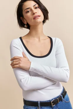 Ribbed long sleeves top