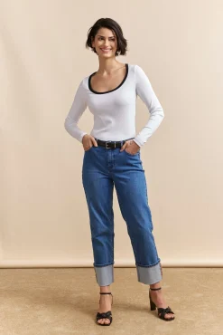 Ribbed long sleeves top