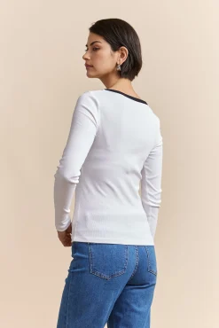 Ribbed long sleeves top
