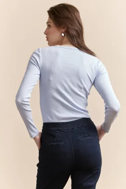 Ribbed long sleeves top